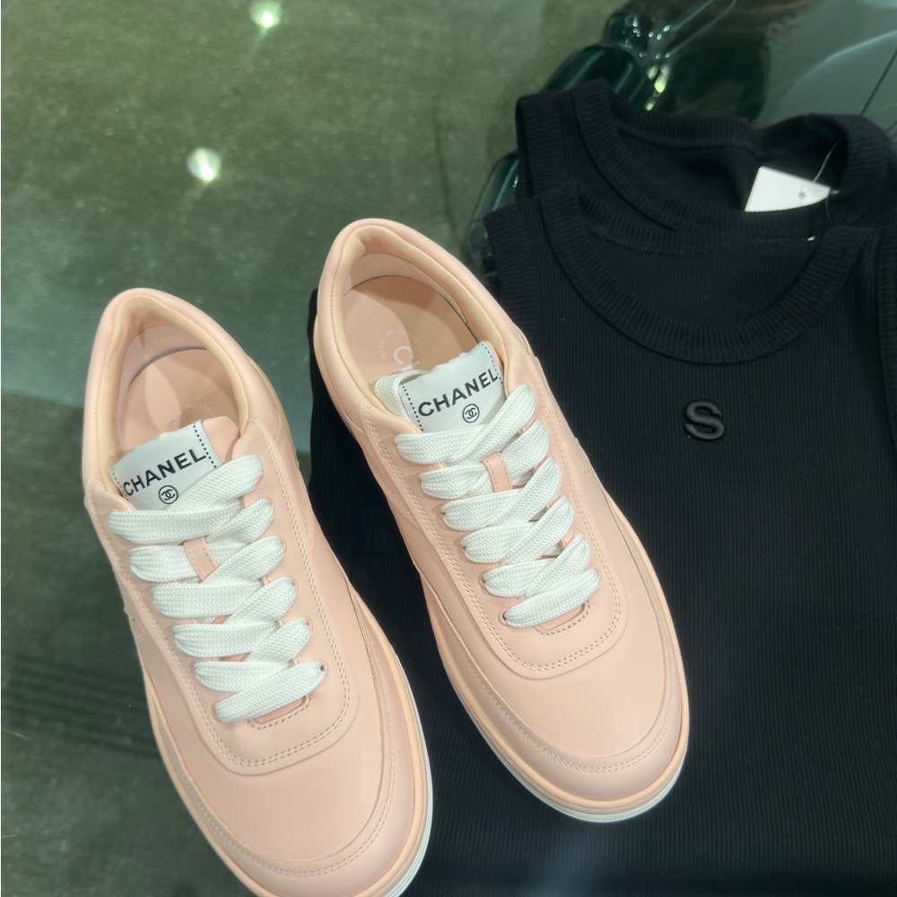 CHANEL Light Pink Women's Sneakers - Picture 2 of 10